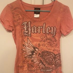 Pink Harley davidson tee